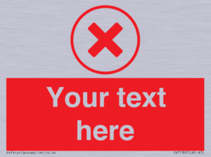 Custom red background, red cross in circle sign